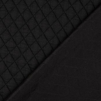 Vintage Jacquard Jersey mit Steppung, uni, schwarz